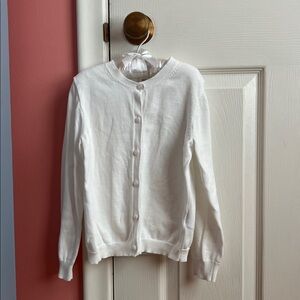 Crew Cuts Girls White Cotton Cardigan
